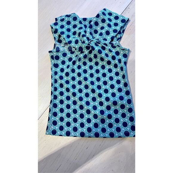 ATHROPOLOGIE MAEVE GREEN BLUE DOT OFF THE SHOULDER TANK CROP TOP XXS - Picture 3 of 9